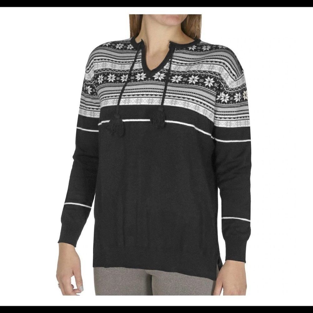 Hot Chillys Nordic Style Sweater, Black/White and Grey